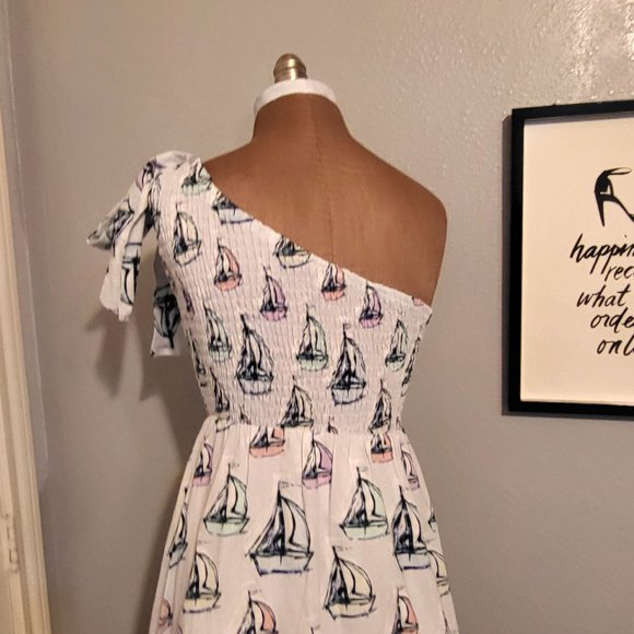 Kathleen Maeve Lauren Maxi Dress | Blue Sailboats NWOT - Picture 5 of 12